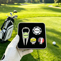 Kit Cadeau de Golf Personnalisable OEM en Gros – Marqueur de Balle, Outil de Réparation de Divots, Jeton de Golf en Métal avec Logo Personnalisé