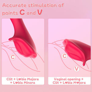 Vibrateur à LED en forme de rose, stimulateur clitoridien, point G, mamelon, gode vibrant, <span class=keywords><strong>massage</strong></span> pour femmes - Product Image 4