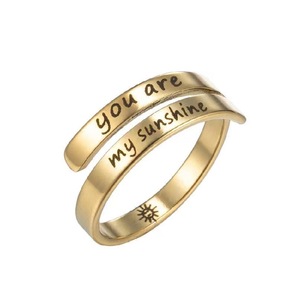 Anillo ajustable grabado clásico "I <span class=keywords><strong>Am</strong></span> Enough" Anillo de joyería de inspiración de moda para mujeres y hombres - Product Image 5