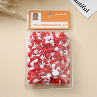 Perles de cheveux transparentes bicolores en grande quantité, extensions de perruques, bijoux, accessoires pour cheveux, perles pour dreadlocks africaines