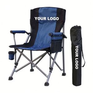 Chaise de camping pliante pour adulte, avec accoudoirs, résistante à l'eau, durable, pour la pêche, le camping, à dossier haut, de type directeur, pour l'extérieur - Product Image 1