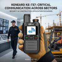 KENEARD KE737 Talkie-walkie 4G POC, portée illimitée mondiale, radio bidirectionnelle portable, double carte Nano SIM, 3000 mAh, Type-C, puissance de sortie 2W