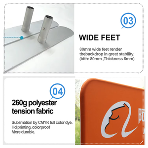 Kustom cepat perakitan latar belakang kain keras dekorasi pesta iklan bisnis stan pameran dagang Stan dinding portabel tampilan latar belakang - Product Image 3