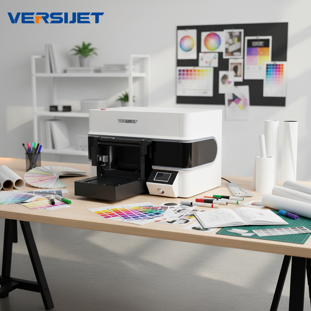 VEISIJET Upgraded Multifunction A3 UV Flatbed Printer Vision System Cylinder and Roll Media Support High Resolution