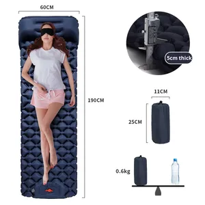 Outdoor Foldable Inflatable Camping Mattress Foot-Pedal Automatic Inflation TPU Material Diamond Design - Product Image 2