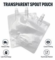 Sachet Doypack transparent personnalisé de 350 ml avec bec verseur, qualité alimentaire, imprimé en héliogravure, pour l'emballage de vodka, eau minérale et bière, expédition immédiate