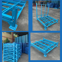 Étagère empilable en acier pour entrepôt, étagère à palettes empilable, capacité de charge de 1000 kg, étagère de stockage pliable pour le stockage de gros sacs et de cartons