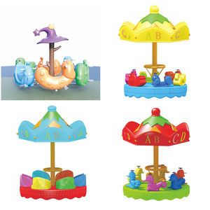 Niños Plástico Metal Animal Merry Go Round Equipo de juegos Parque de atracciones al aire libre Carrusel para niños - Product Image 6