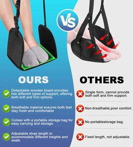 Amaca per piedi portatile regolabile pieghevole in aereo elementi essenziali da viaggio per seggiolino auto poggiapiedi poggiapiedi in aereo - Product Image 4