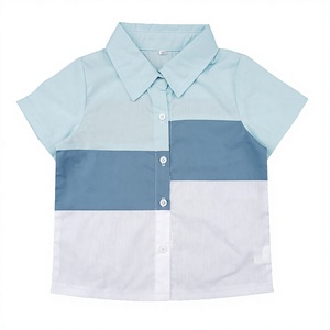 Chemises pour garçons en popeline 100 % coton, à manches courtes, rayées, couleur unie, nouvelle collection, vente en gros, usine du Bangladesh - Product Image 1