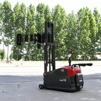 Chariot élévateur électrique à tambour de 1,5 tonne avec rotation hydraulique à 360 degrés, option batterie lithium-ion pour la manutention de rouleaux de papier