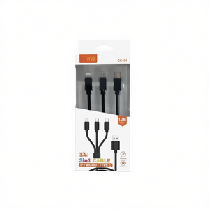 Cable 3 en 1 Ip Micro Tipo C 3.4A 1.2M para Carga y Transferencia de Datos para Dispositivos Móviles - Product Image 3