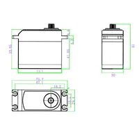Servomoteur RC haute précision 1/6, 120 kg, couple élevé, engrenage hélicoïdal en acier sans balais, boîtier en aluminium CNC, engrenage métallique, étanche IP67