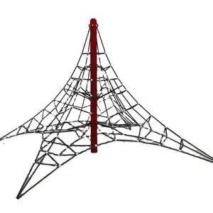 Outdoor Kinderen Thema Park Piramide Klimmen Netten Touw Structuren Gemaakt Van Combinatie Touw Voor Verkoop