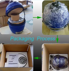 SIXI <span class=keywords><strong>Mini</strong></span> gril à charbon de bois <span class=keywords><strong>Kamado</strong></span> en céramique de 13 pouces avec allumage électronique en acier inoxydable-Camping et utilisation en plein air - Product Image 5