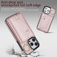 Étui portefeuille à bandoulière en cuir PU pour téléphone portable Iphone 7 8 X Xr Xs 11 12 13 14 15 16 Pro Max
