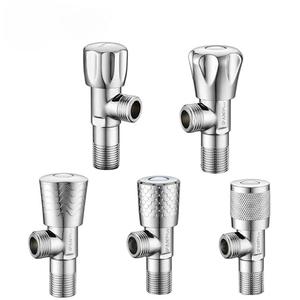 Échantillon gratuit 2 voies Design chromé 1/2 pouces robinet salle de bain eau en laiton vannes d'angle salle de bain cuisine accessoires <span class=keywords><strong>accer</strong></span> - Product Image 5