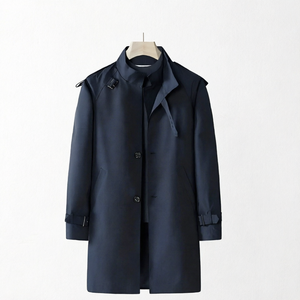 Trench-coat pour homme imperméable, réversible, respirant, écologique, 100% polyester, séchage rapide |   Manteau long décontracté pour homme, automne - Product Image 1