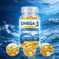Gélules d'huile de poisson Oméga 3 1000mg EPA DHA Santé cardiaque, cérébrale et articulaire Complément alimentaire OEM ODM