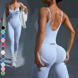 <span class=keywords><strong>Tuta</strong></span> Intera da Donna Semplice con Spalline Sottili, Schiena Scoperta, Effetto Modellante e Sollevamento Fianchi, <span class=keywords><strong>Aderente</strong></span>, Senza Cuciture, per Yoga e Streetwear - Product Image 3