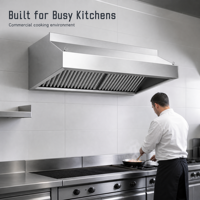 Penghisap Asap Dapur Komersial dari Baja Anti Karat dengan Filter Baffle untuk Ventilasi Memasak Restoran