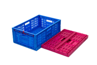 Caisse de transport pliable et empilable en plastique pour l'agriculture, les légumes, les fruits et les produits de la mer, en PP rectangulaire
