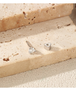 vvs1 moissanite <b>stud</b> Earrings S925 Sterling <b>Silver</b> Classic Round Heart Screw <b>Stud</b> Earrings for Women Fine Jewelry - Product Image 6