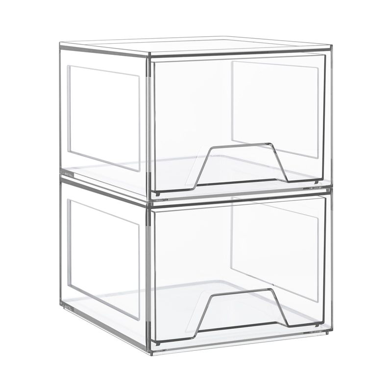 Acrylic Clear Transparent Stackable Bathroom Makeup