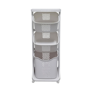 Cesto de Ropa Cuadrado con Ruedas de PP Personalizable para Uso Doméstico - Product Image 1