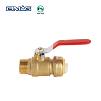 Vannes à boisseau sphérique en laiton BMAG OEM 1/2'' 3/4'' 1'' à raccord rapide, installation facile, sans plomb C46500, à passage pleine pour l'eau