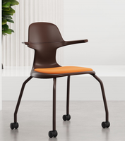 Chaise d'attente noire en plastique pour salle de réunion de bureau