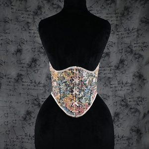 Ceinture de luxe effet peinture à l'huile avec ruban en satin pour tenue de soirée - Product Image 2