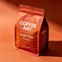 Sacs d'emballage pour café personnalisés, sachets à huit soudures latérales, haute barrière, étanches à l'humidité, pour le stockage des grains de café