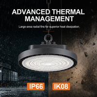 Luminaire LED UFO à haute luminosité intégré MIC 150W 200W 240W pour usine, gymnase, hangar, lampe de plafond à lentille prismatique ETL DLC
