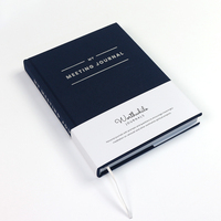 Carnet de notes ligné personnalisé en tissu de lin imprimé sur mesure, couverture rigide A5, logo personnalisé, estampage or/argent