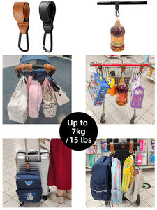 Gancho <span class=keywords><strong>para</strong></span> cochecito de bebé personalizado multiusos, bolsa giratoria portátil de cuero PU, gancho <span class=keywords><strong>para</strong></span> cochecito de bebé, <span class=keywords><strong>ganchos</strong></span> colgantes <span class=keywords><strong>para</strong></span> cochecito - Product Image 4