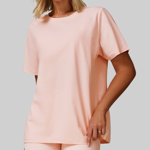 Venta al por mayor de alta calidad blusa holgada deportes gimnasio en blanco mujeres Top camisa logotipo personalizado camiseta de gran tamaño - Product Image 6