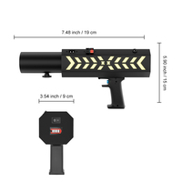 Pistolet à confettis en papier à LED RVB rechargeable en alliage d'aluminium pour la scène de fête et de mariage