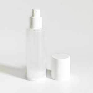En stock – Flacon pompe sans air en <span class=keywords><strong>plastique</strong></span> PP dépoli pour cosmétiques, 100 ml et 50 ml, avec couvercle blanc - Product Image 1