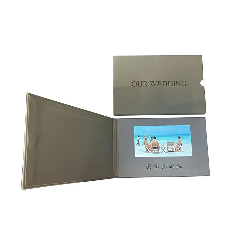 Digitale Video alben Leinen gebundenes Souvenir buch 7-Zoll-Jubiläum Hochzeit Foto bildschirm LCD-Leinen