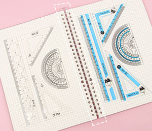 Kit de géométrie de dessin de <span class=keywords><strong>math</strong></span>ématiques d'étudiant de haute qualité 4 pièces ensemble 20 cm règle rapporteur costume de géométrie triangulaire à angle droit - Product Image 6