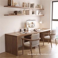 Bureau d'ordinateur double en bois massif, table longue minimaliste moderne pour chambre d'enfant, bureau d'étude pour étudiant, usage domestique, style dossier de canapé