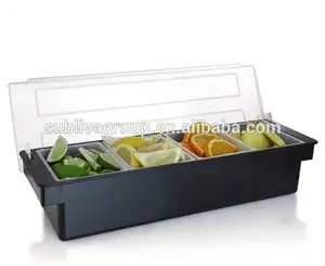塑料桌子调味品支架4隔间调味品支架，水果分配器