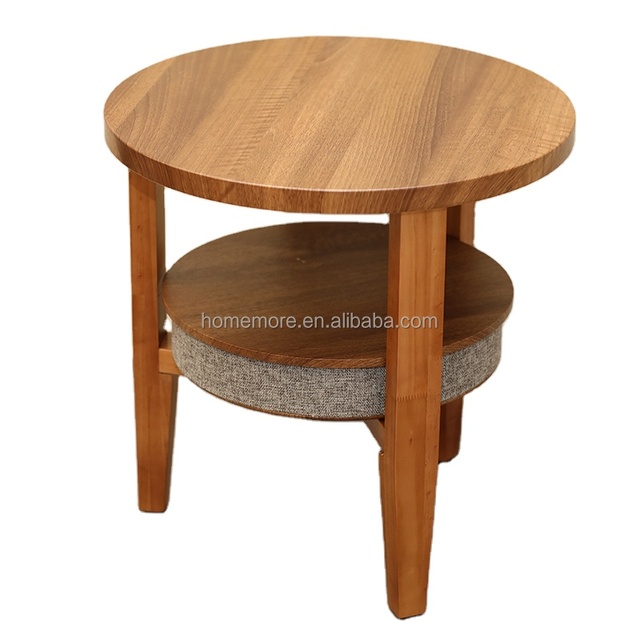 New Smart Speaker Wireless Charging Round Wooden Storage Double Layer Coffee Table Specification With Display Top