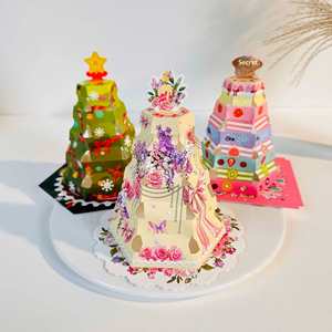 Tarjeta de Felicitación Plegable 3D de Navidad y Cumpleaños con Temática de Cuentos de Hadas, Luces Musicales, Mecanismo Desplegable y Estampado en Caliente - Product Image 3