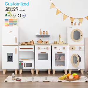 ชุดของเล่นครัวไม้ EDULAND OEM ODM เป็นมิตรกับสิ่งแวดล้อม ปลอดสารพิษ ชุดของเล่นเสริมพัฒนาการ พร้อมตู้เย็นและเครื่อง<span class=keywords><strong>ซัก</strong></span>ผ้า สำหรับเล่นทำอาหารและทำความสะอาด - Product Image 1
