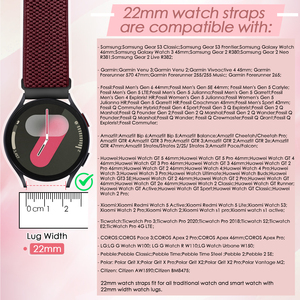 Correa de Reloj de Liberación Rápida de 22 mm, Correa de Reloj Ajustable con Hebilla de Gancho y Bucle Elástico, Correas de Repuesto de Nailon Elástico de 22 mm - Product Image 2