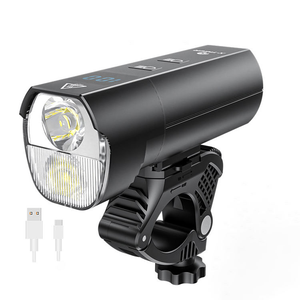 Juego de luces de bicicleta de aleación de aluminio recargables por USB a prueba de agua | Luz delantera de bicicleta LED súper brillante para bicicletas de montaña y carretera - Product Image 2