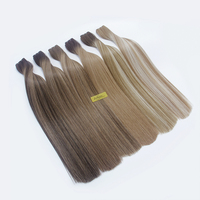 Nouvelles extensions de cheveux naturels vierges européens doublement étirés, volume extra, tissage double, 100 % cheveux humains
