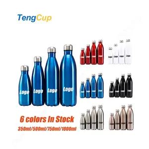 TY 350ml500ml750ml1000ml stokta 6 renk paslanmaz çelik vakum yalıtımlı r şişe-çift duvarlı Cola spor su şişesi
